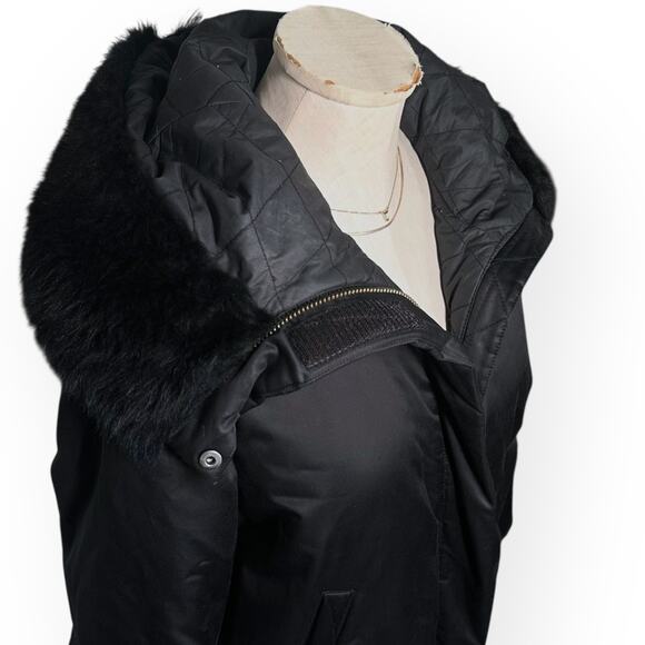 STEVEN ALAN Cocoon Puffer Jacket Lamb Shearling Fur Jacket Feather Down Relaxed - Picture 5 of 14
